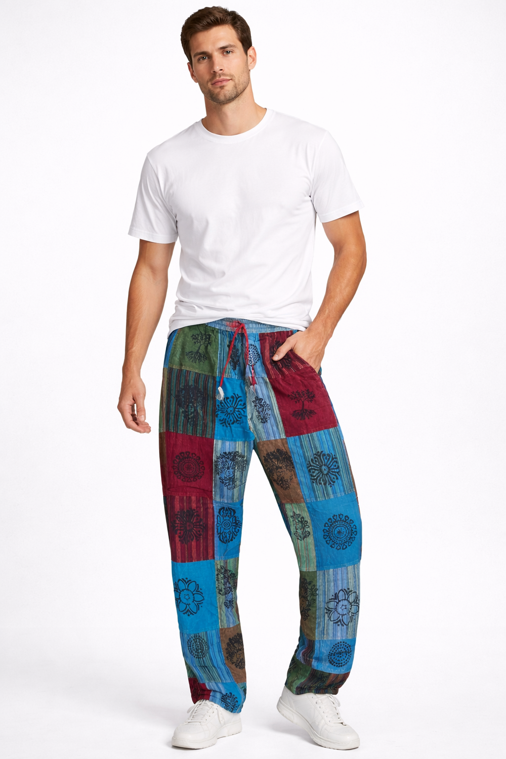 Patchwork Cotton Pants- For Unisex