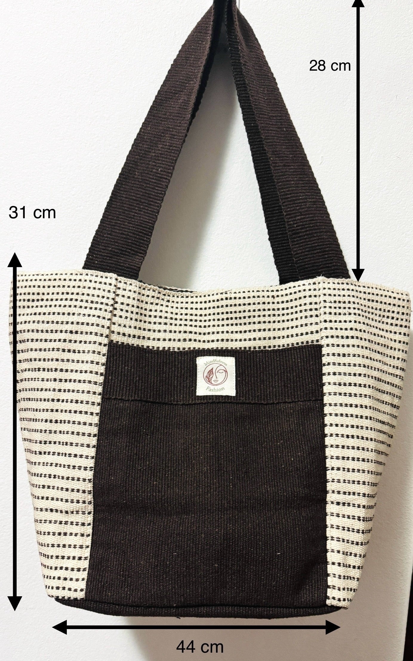 Brown/White Handmade Thread Cotton Bag
