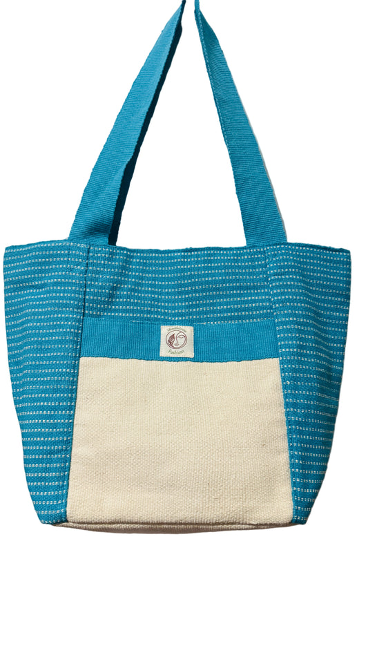 Sky/Blue Handmade thread Cotton Bag
