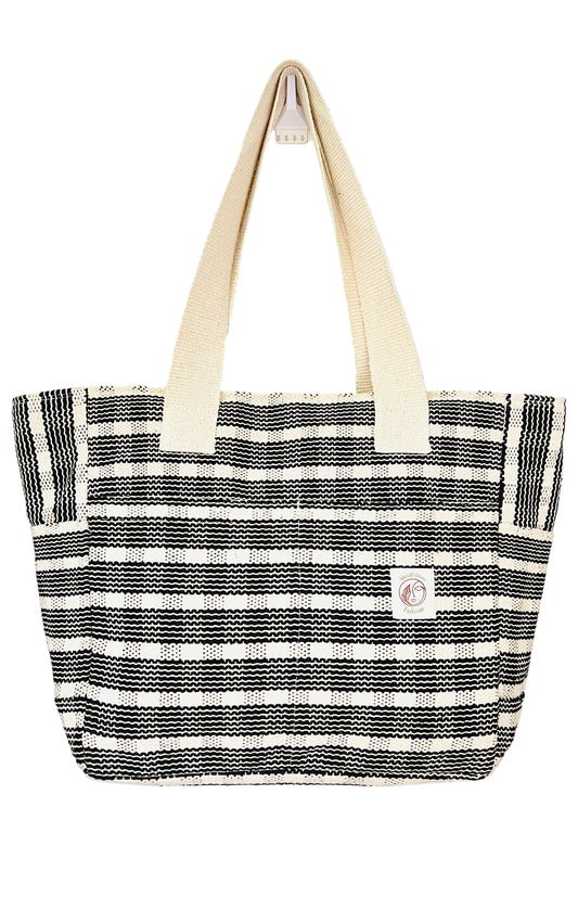 Black/White Handmade cotton thread bag