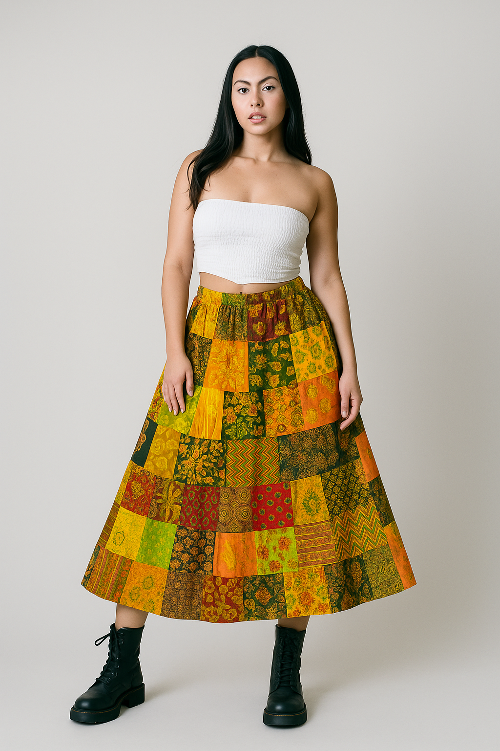 Patchwork Maxi Skirt