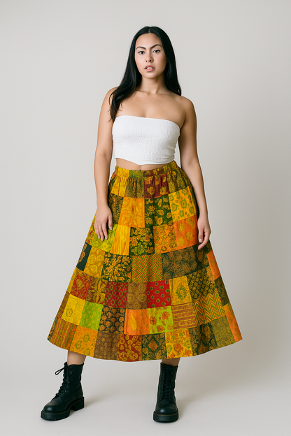 Patchwork Maxi Skirt