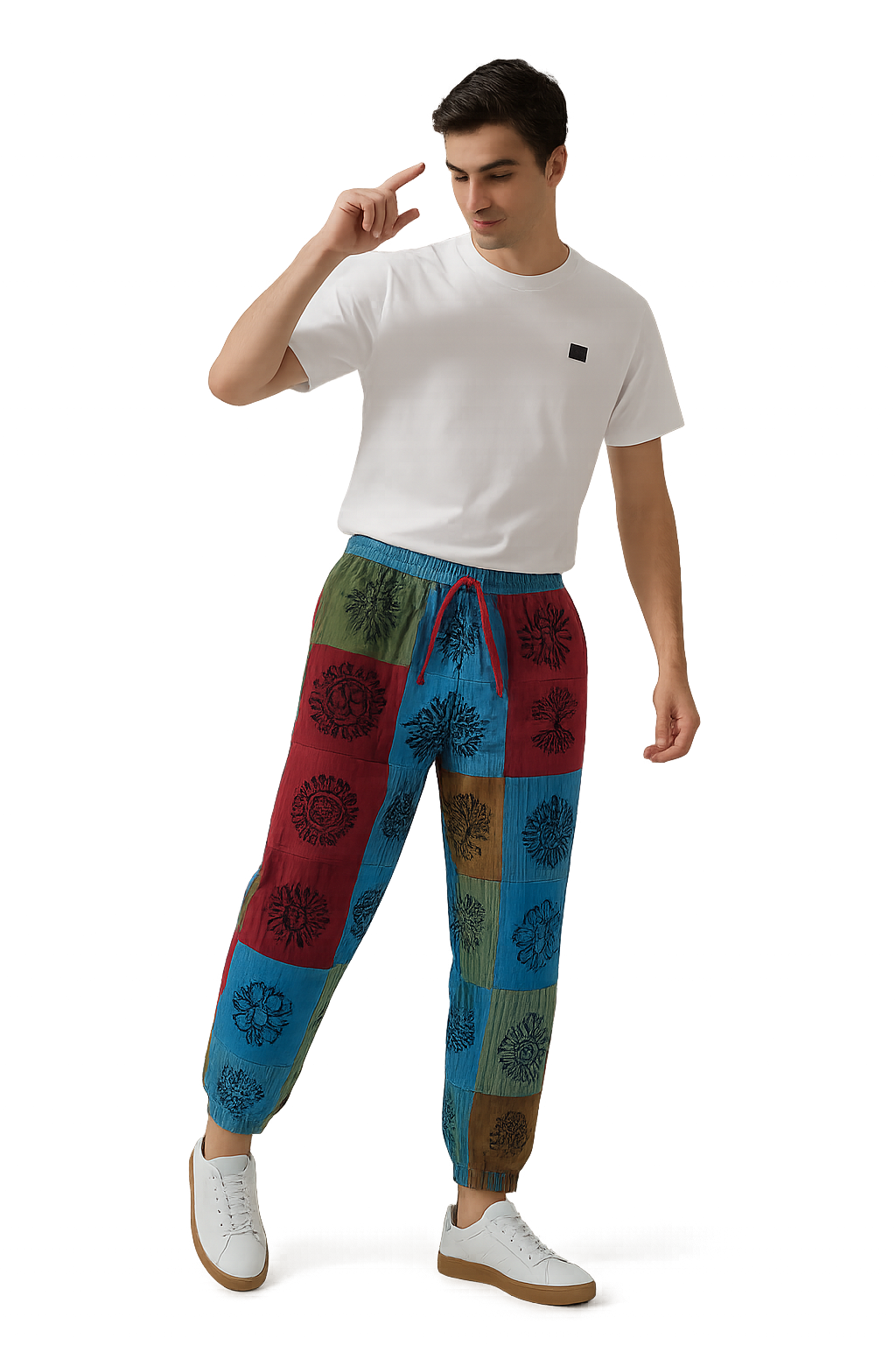 Patchwork Cotton Pants- For Unisex