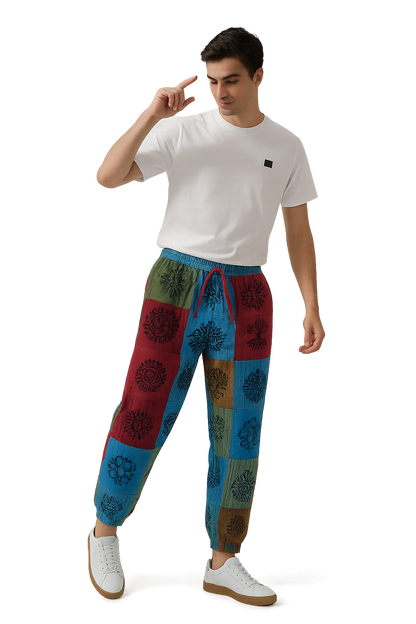 Patchwork Cotton Pants- For Unisex