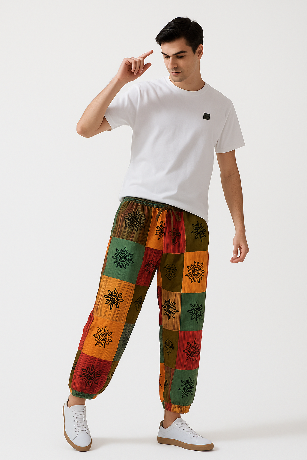 Patchwork Cotton Pants- For Unisex