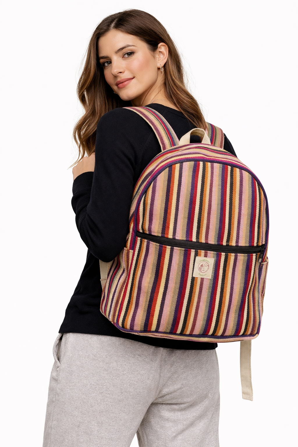 Large Cotton Backpack-Unisex Use
