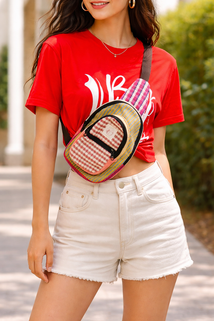 Handmade Cotton thread Cross body bag/ Unisex Use