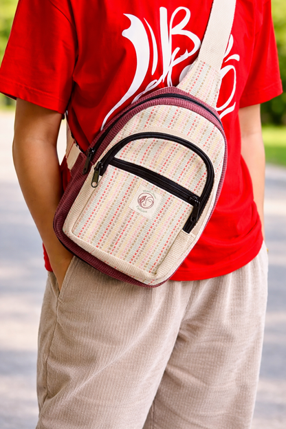 Handmade Cotton thread Cross body bag/ Unisex Use