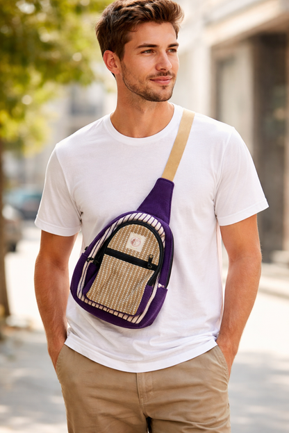 Handmade Cotton thread Cross body bag/ Unisex Use