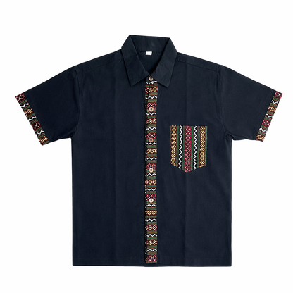 Black with multicolour Pattern Shirt