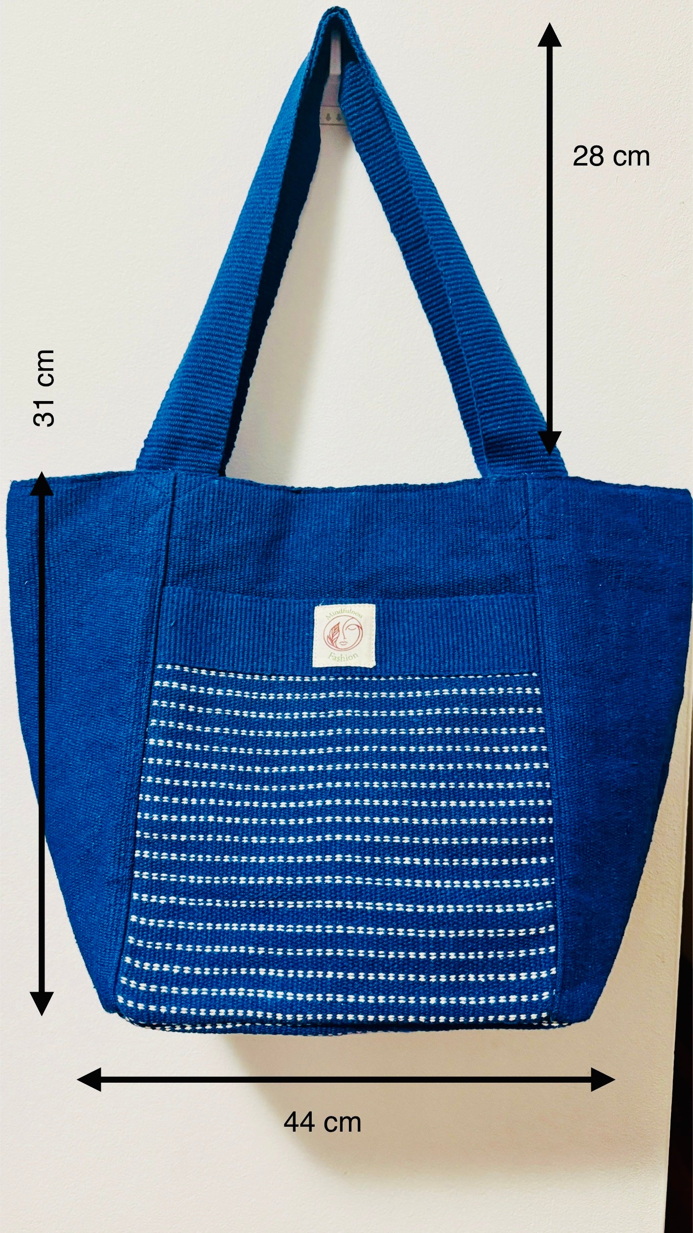 Blue Handmade Cotton Thread Bag