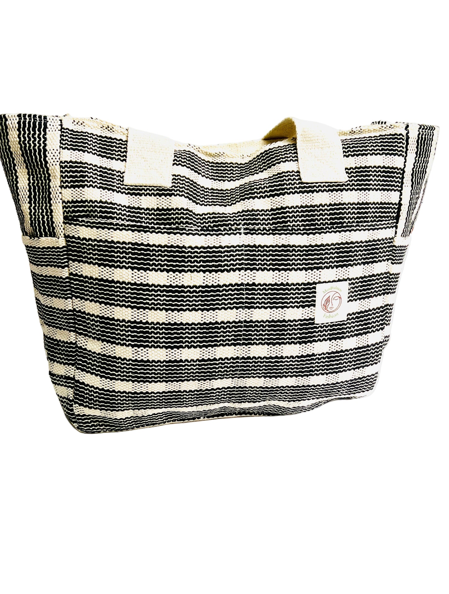 Black/White Handmade cotton thread bag
