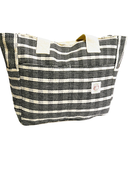 Black/White Handmade cotton thread bag