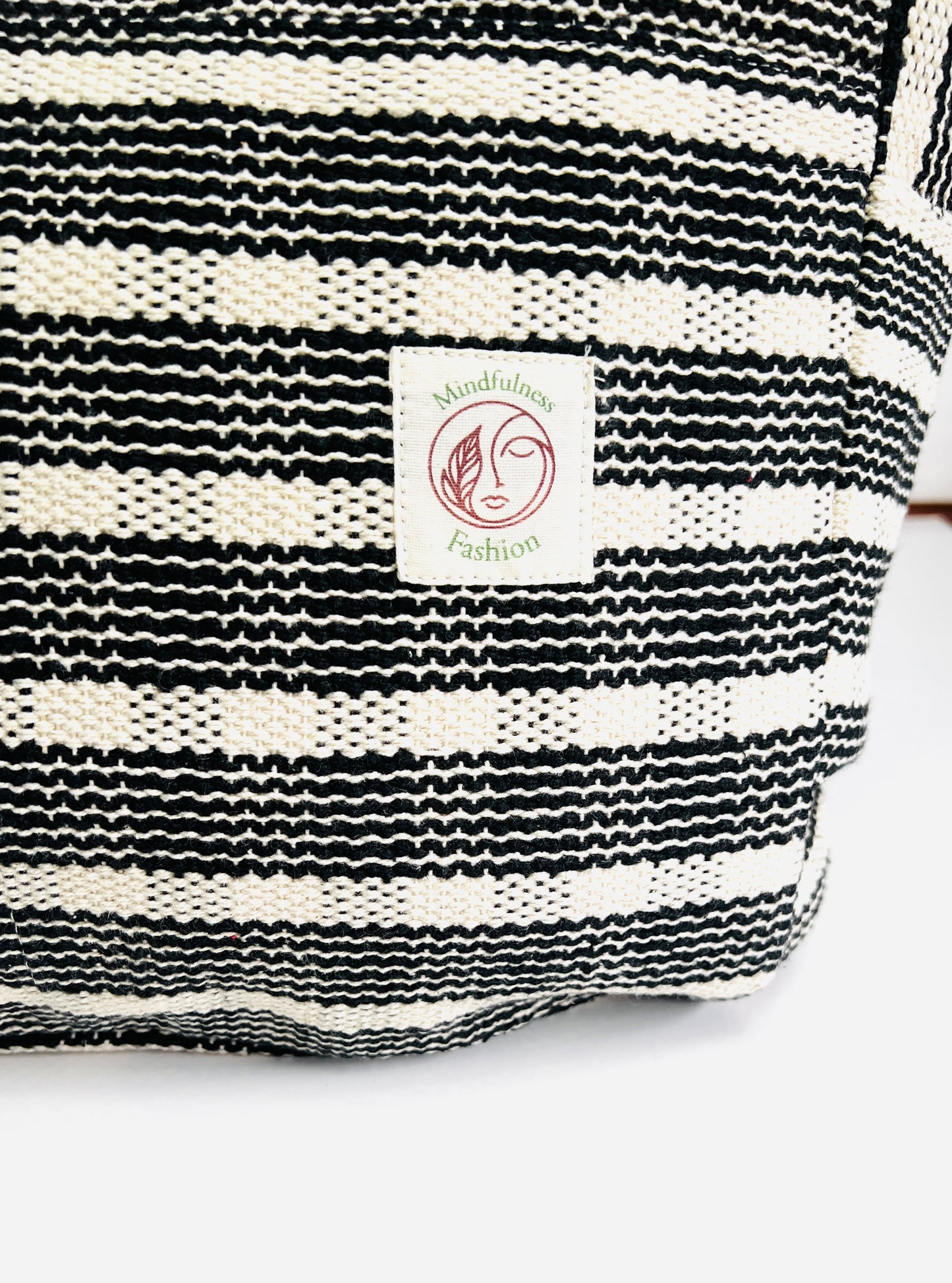 Black/White Handmade cotton thread bag