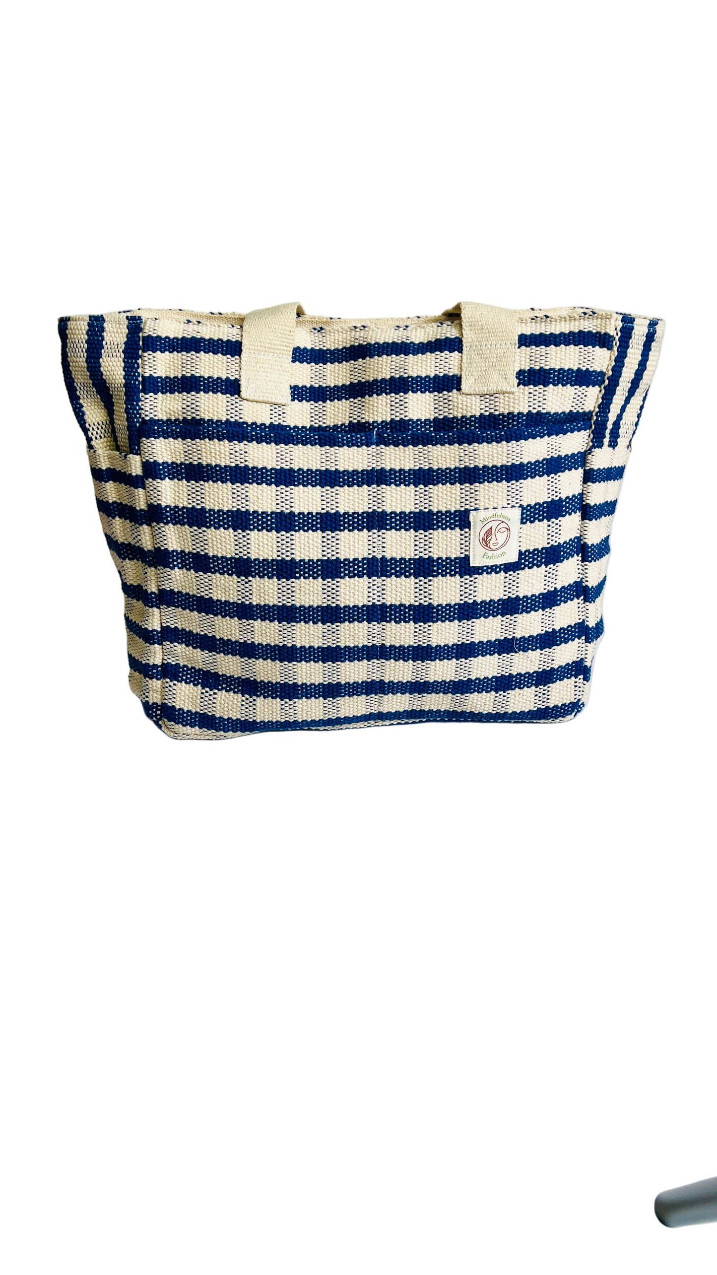 Blue/White Handmade cotton thread bag