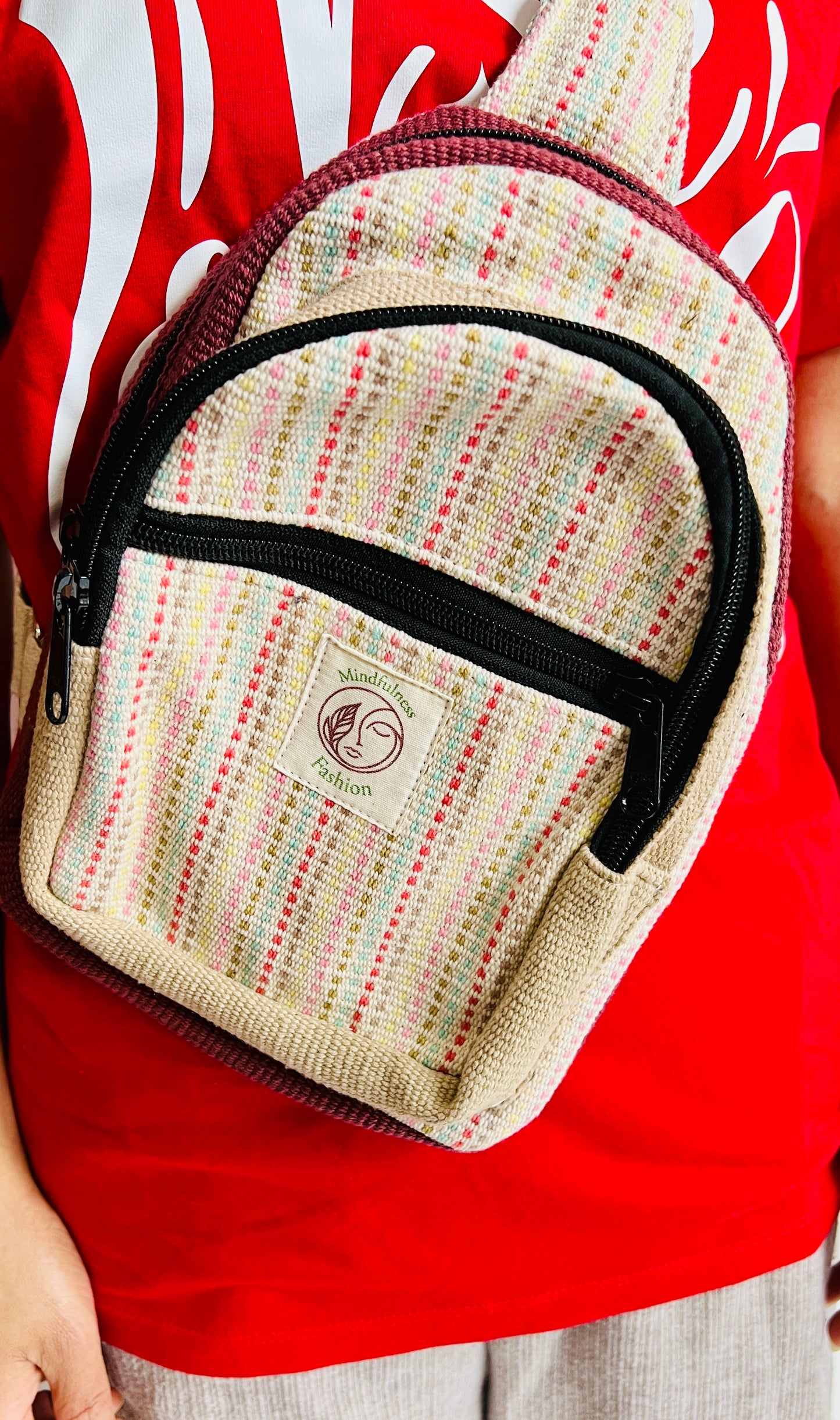 Handmade Cotton thread Cross body bag/ Unisex Use