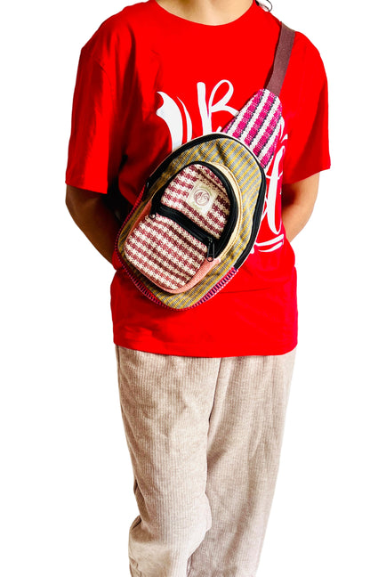 Handmade Cotton thread Cross body bag/ Unisex Use