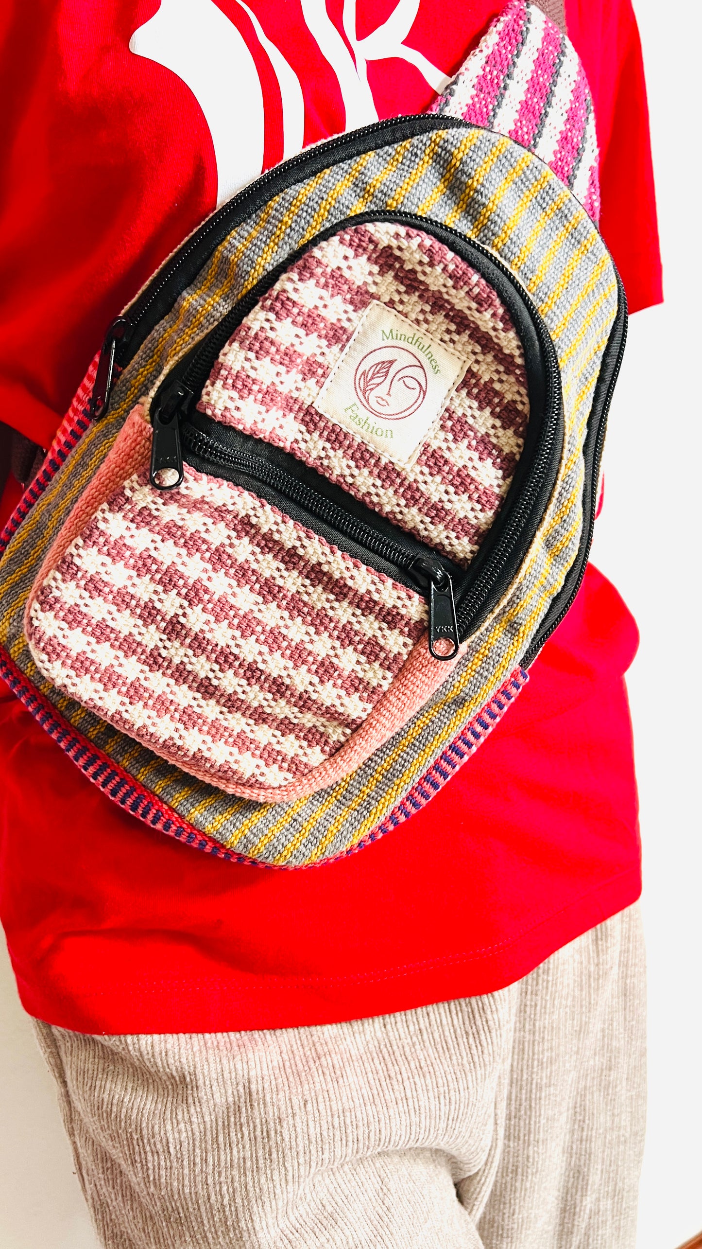 Handmade Cotton thread Cross body bag/ Unisex Use