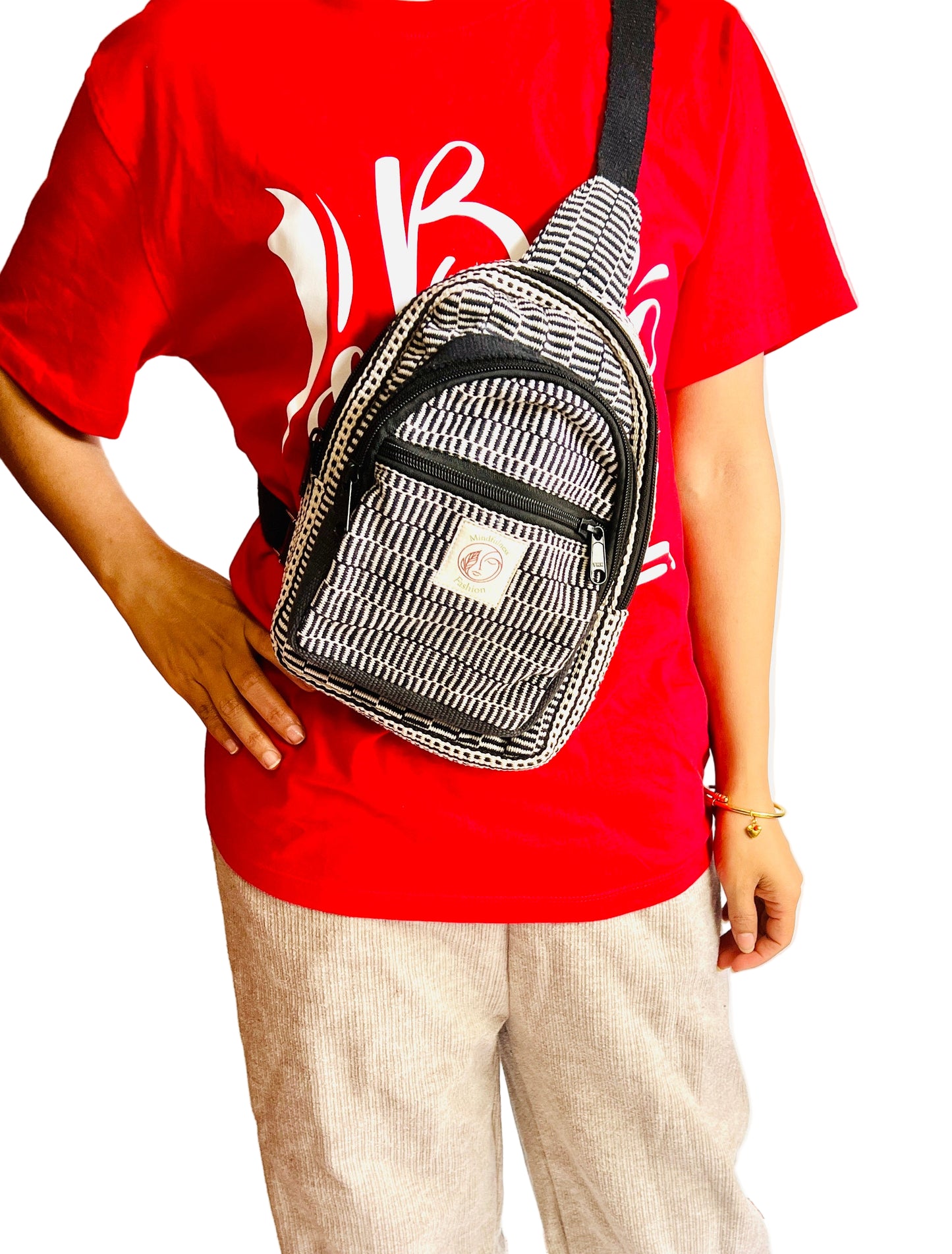 Handmade Cotton thread Cross body bag/ Unisex Use