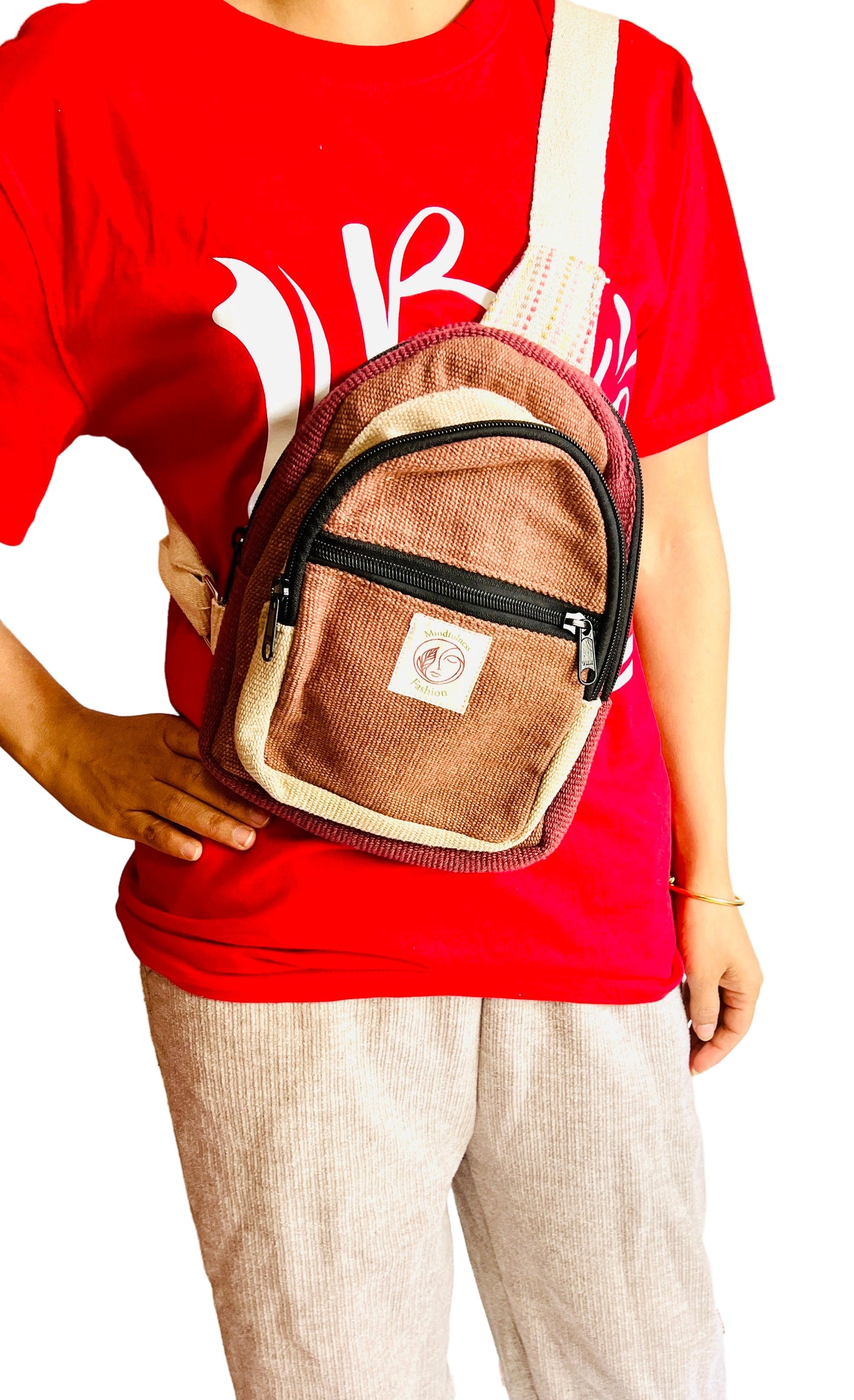 Handmade Cotton thread Cross body bag/ Unisex Use