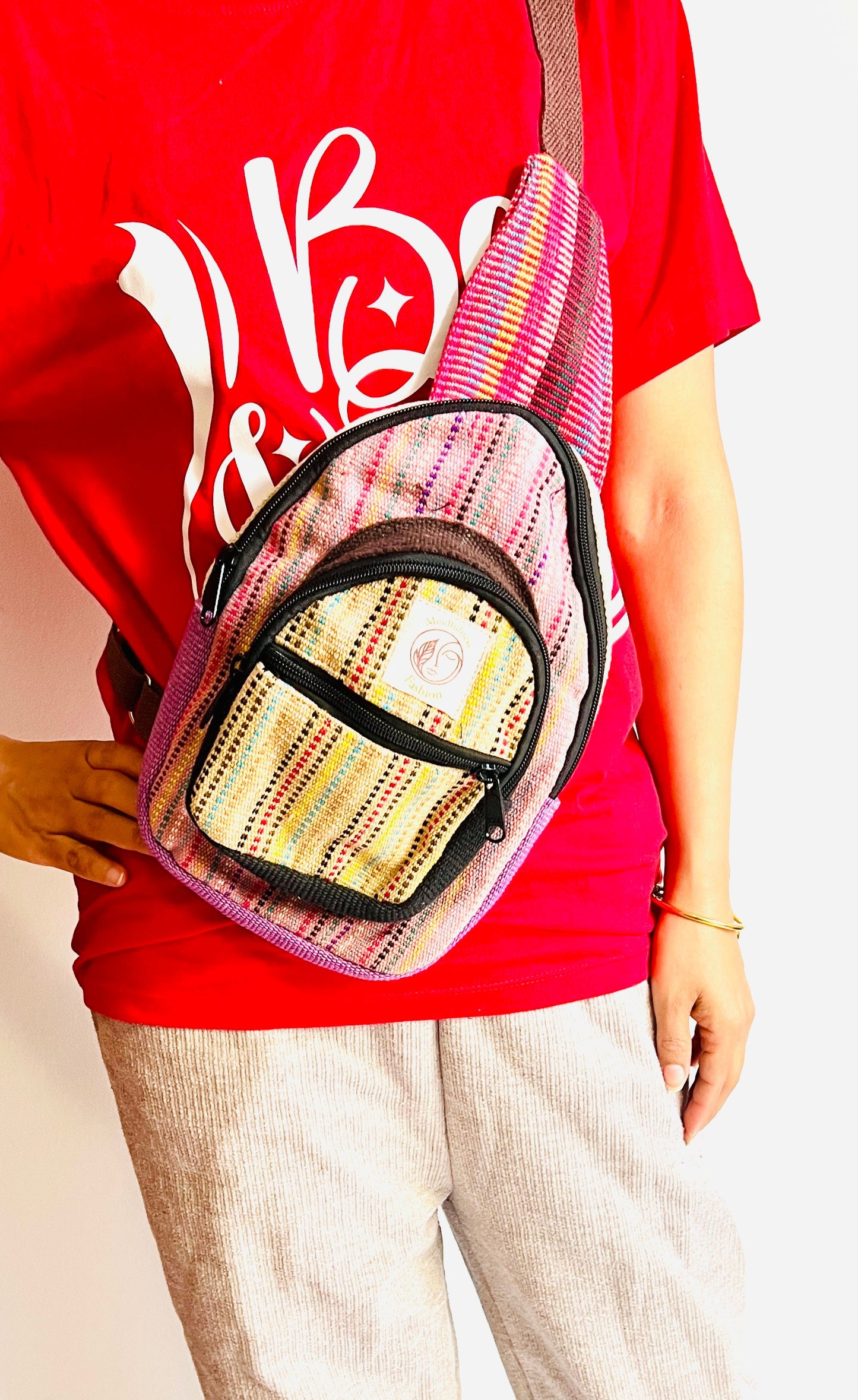 Handmade Cotton thread Cross body bag/ Unisex Use