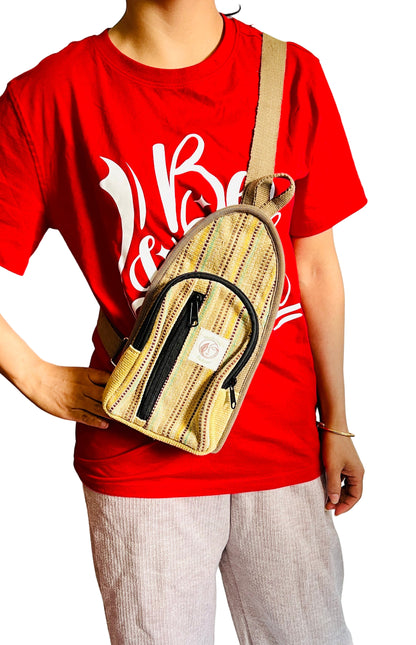 Handmade thread cross cotton bag/ Unisex Use