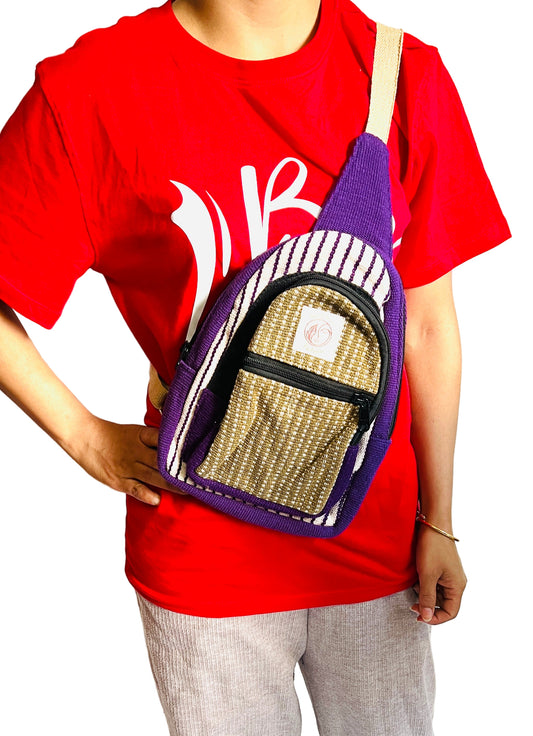Handmade Cotton thread Cross body bag/ Unisex Use