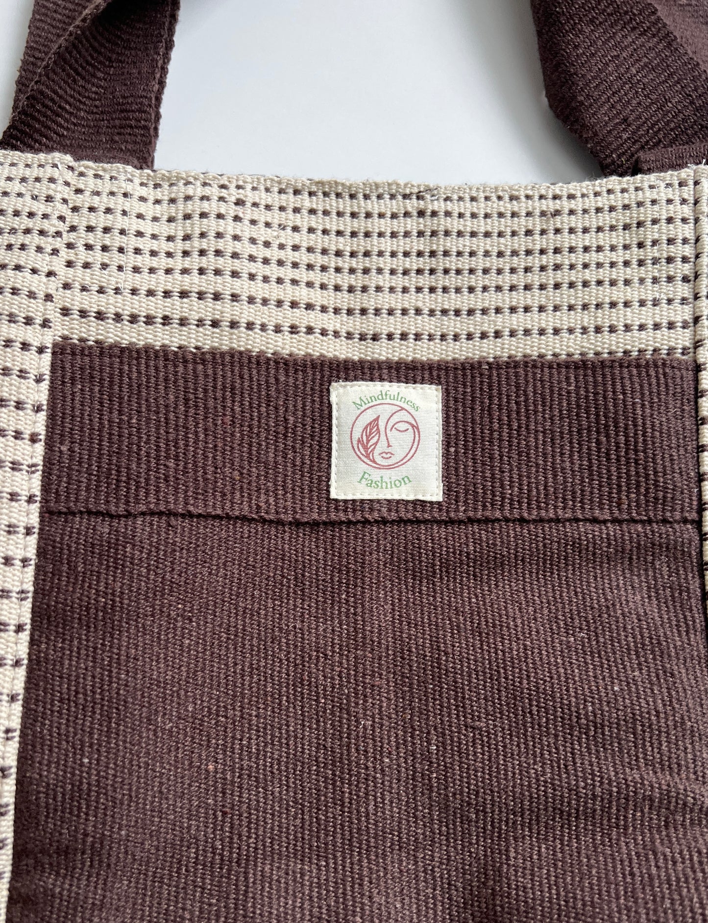 Brown/White Handmade Thread Cotton Bag
