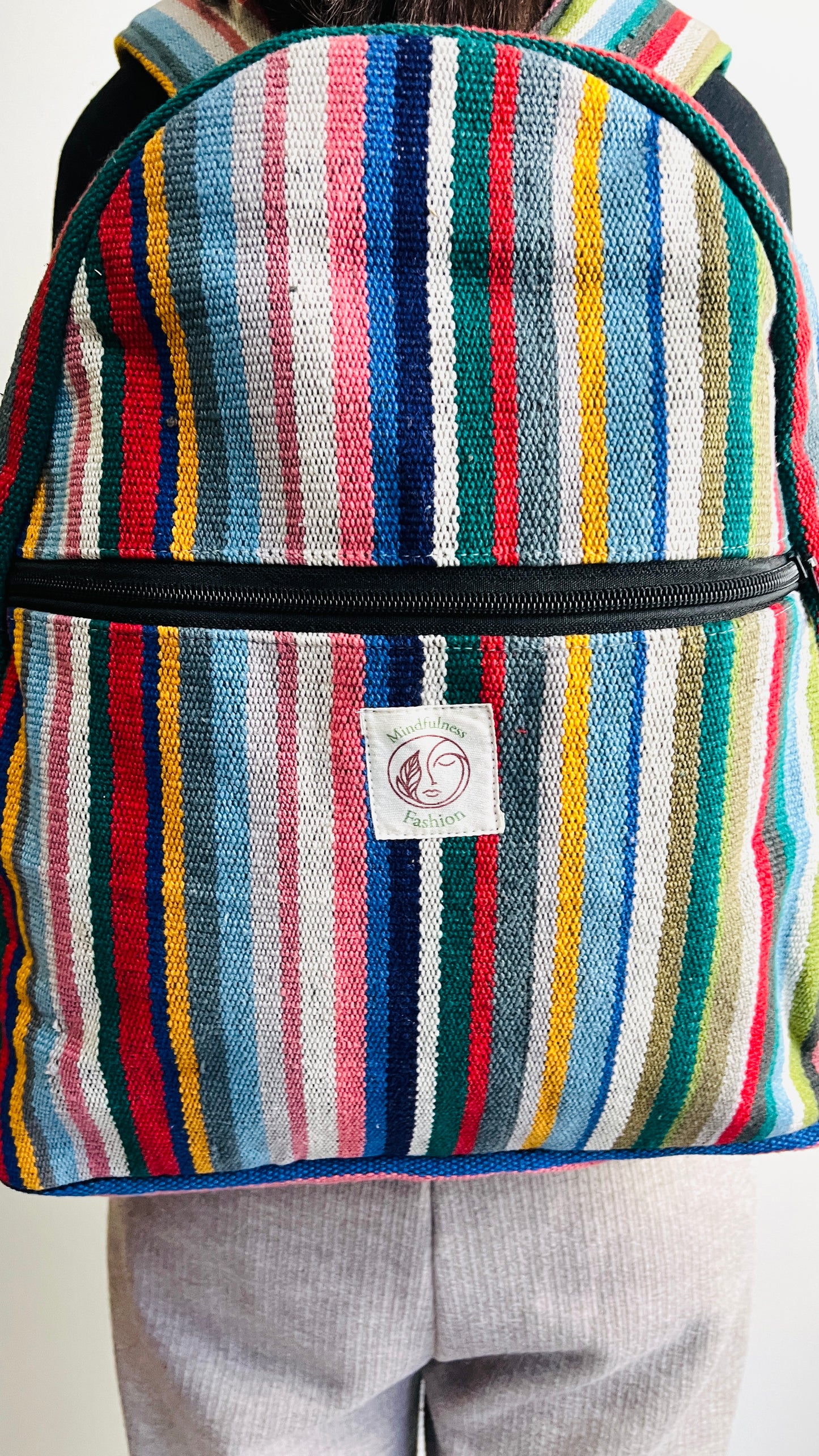 Large Cotton Backpack-Unisex Use