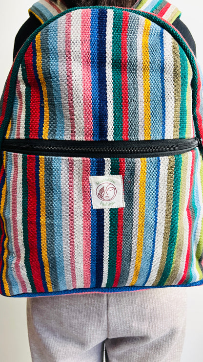 Large Cotton Backpack-Unisex Use