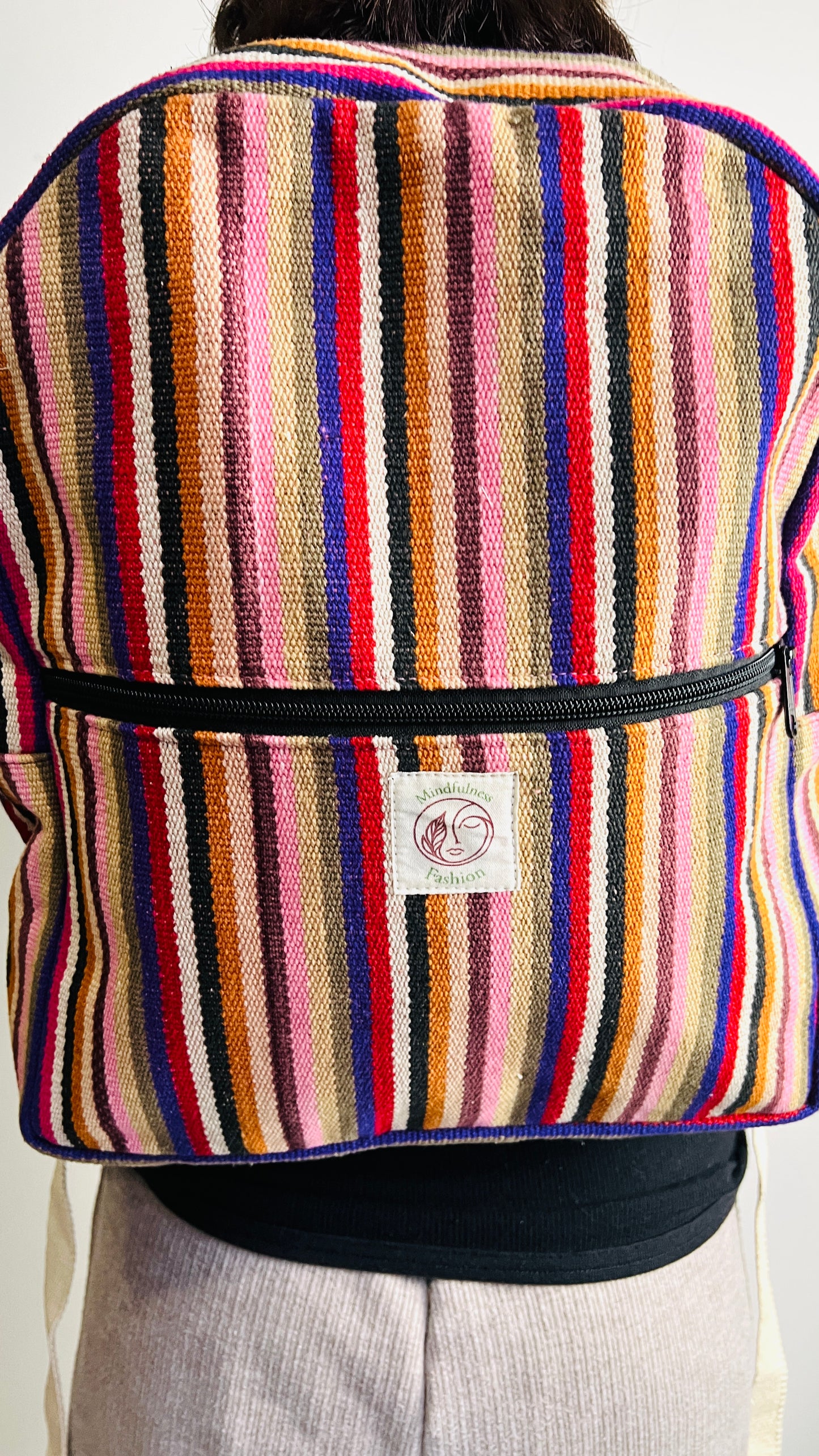 Large Cotton Backpack-Unisex Use