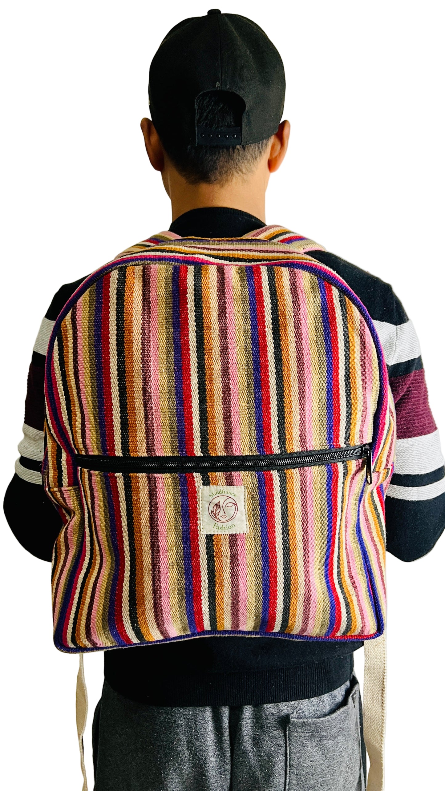 Large Cotton Backpack-Unisex Use