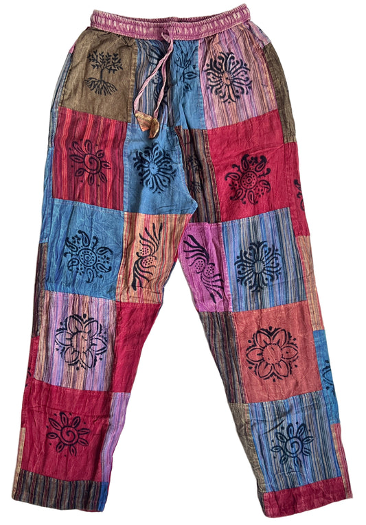 Patchwork Cotton Pants- For Unisex