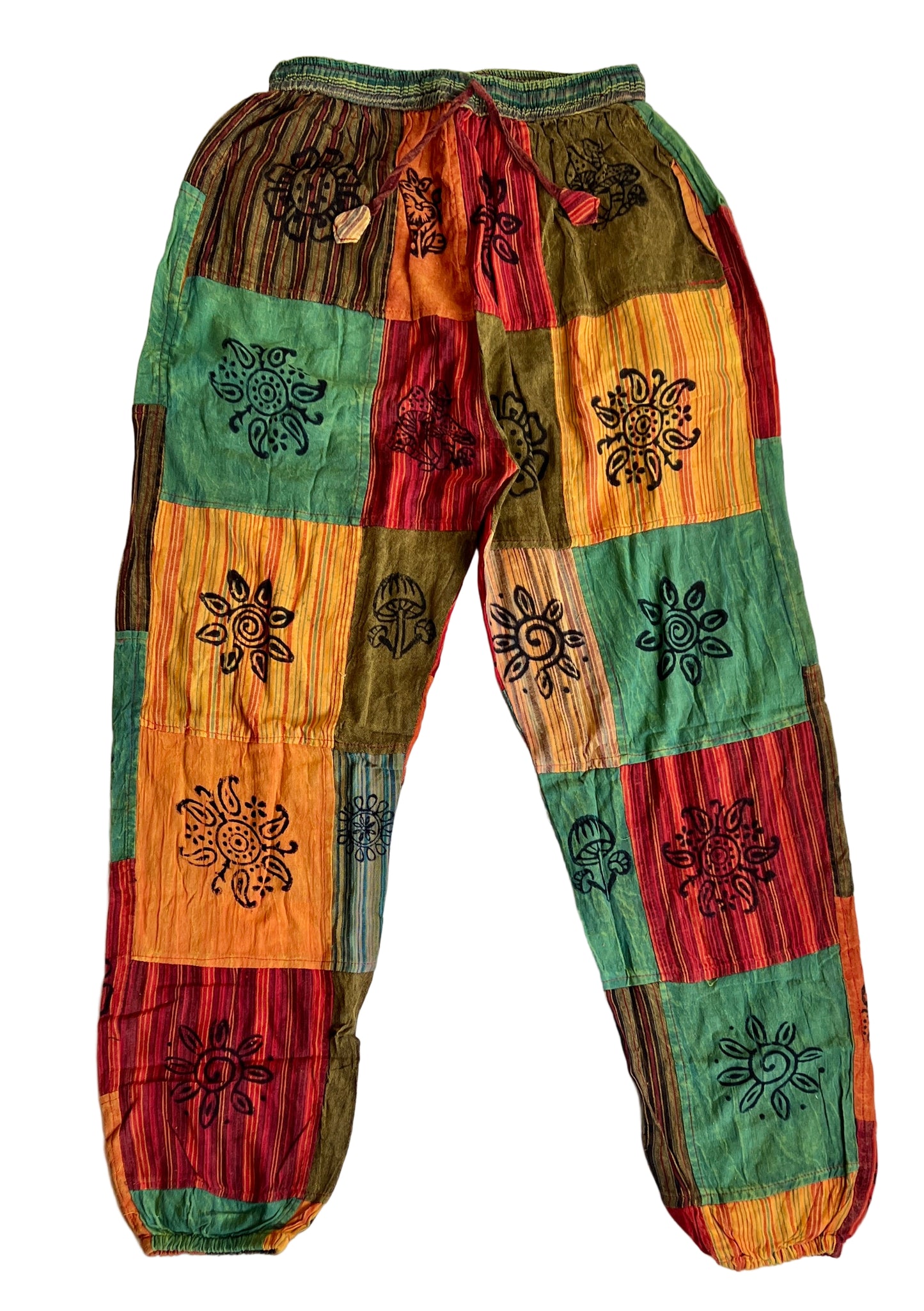 Patchwork Cotton Pants- For Unisex