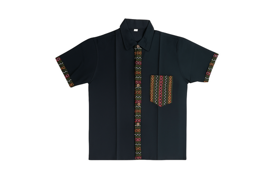 Black with multicolour Pattern Shirt
