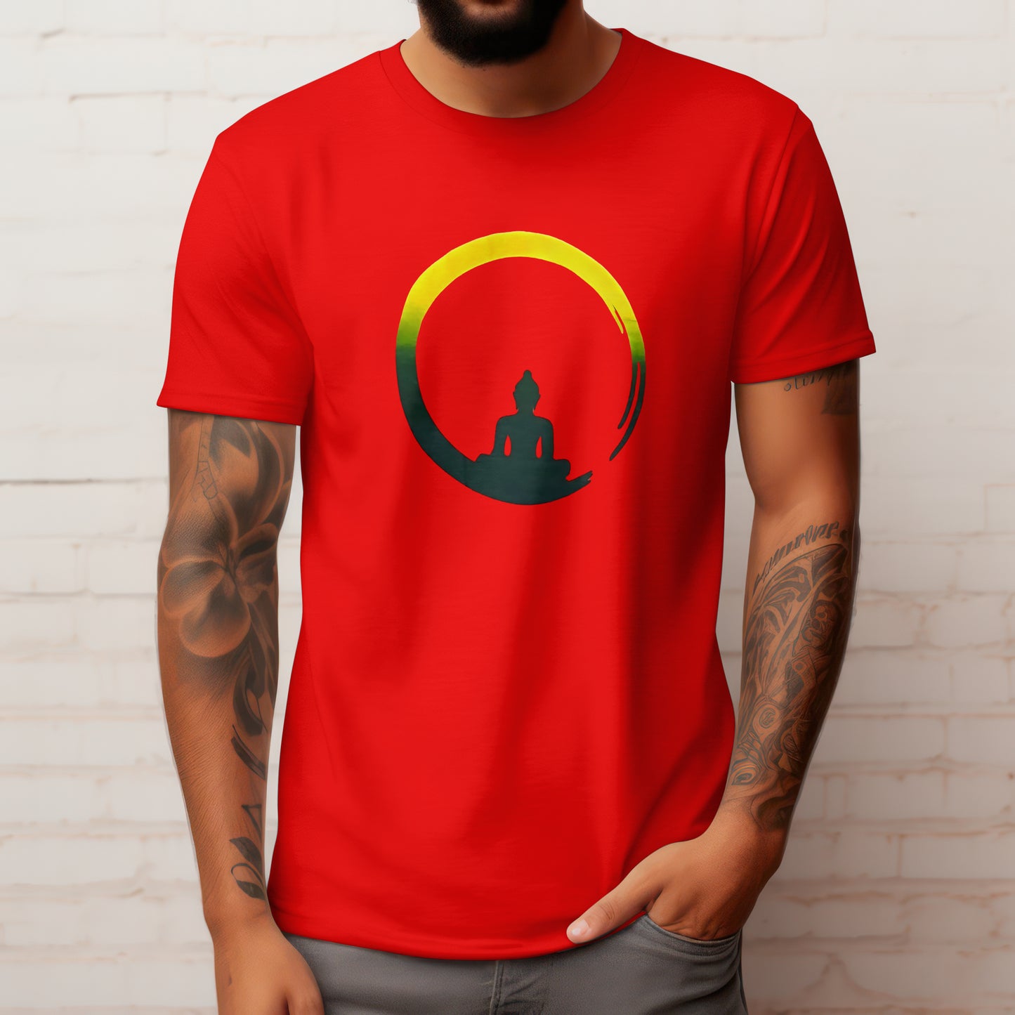 Half moon buddha Unisex T-Shirt