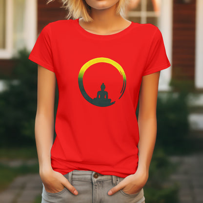 Half moon buddha Unisex T-Shirt