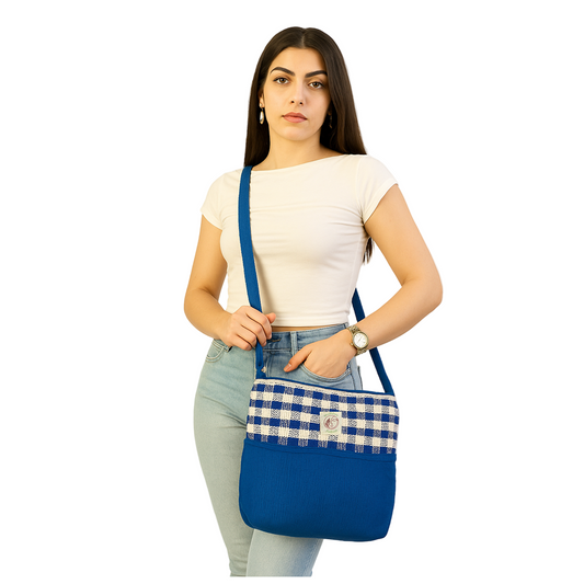 Blue & White Monica Bag