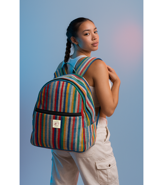Large Cotton Backpack-Unisex Use